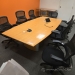 Sugar Maple Boat Shaped Boardroom Table w/ Grommets 96" x 48"
